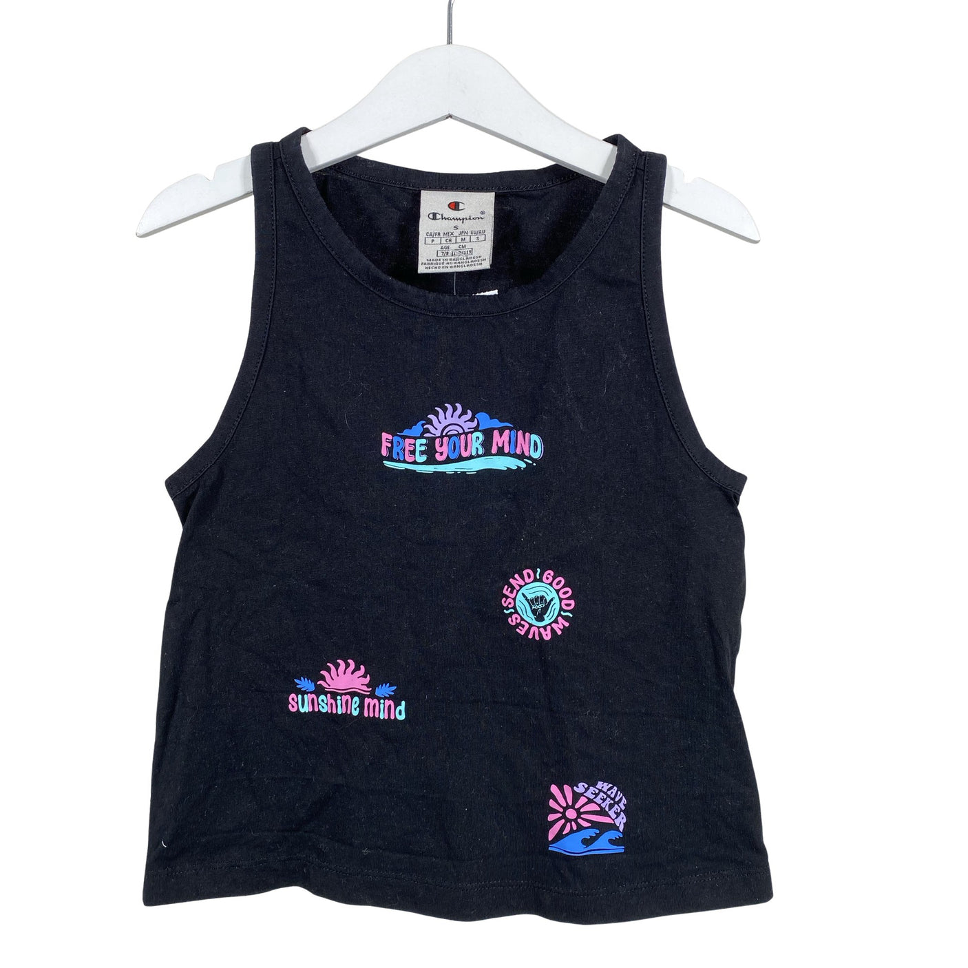 Unisex Champion - Trikotaažist topp, suurus 110 - 116 - Must (1)