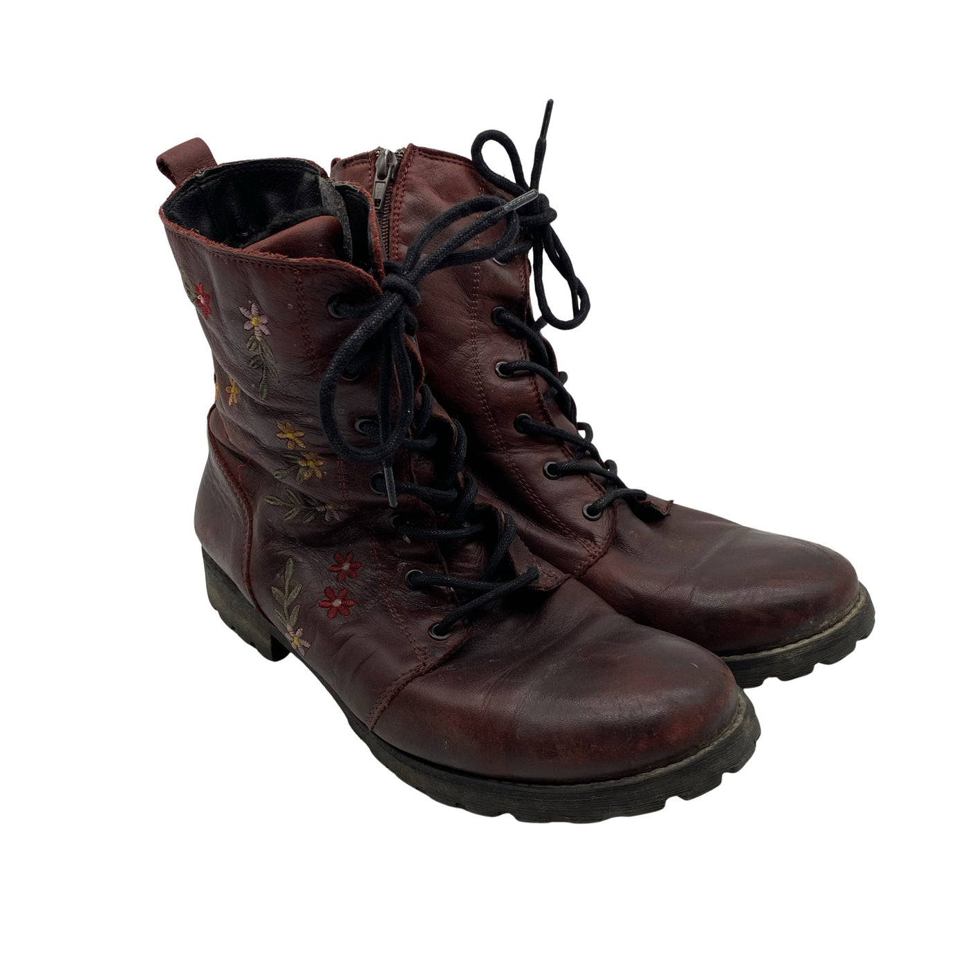 Unisex Emma - Nööridega saapad, suurus 41 - Veinipunane (2)