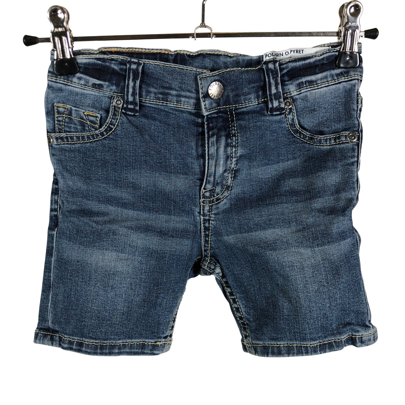 Unisex Polarn O. Pyret - Teksast lühikesed püksid, suurus 86 - 92 - Sinine (1)