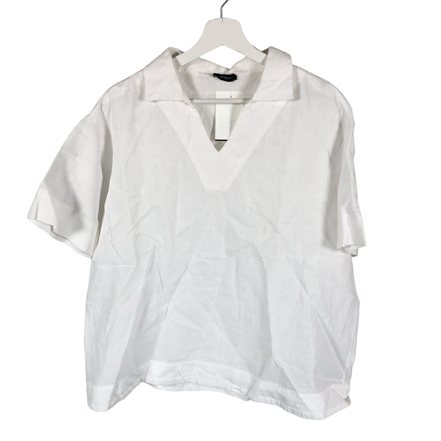 Unisex Nanso - Lühikeste käistega pluus, suurus 42 - Valge (1)