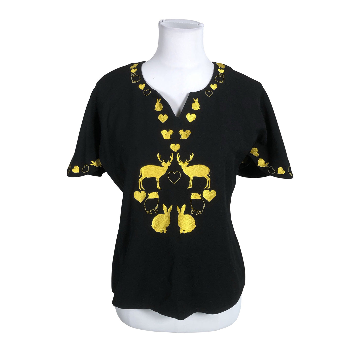 Unisex IVANAhelsinki - Lühikeste käistega pluus, suurus 38 - Must (1)