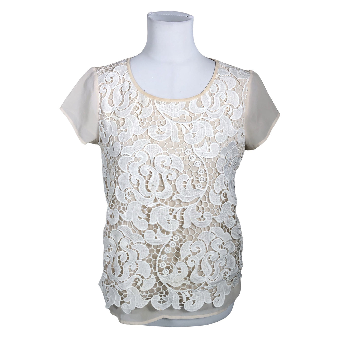 Unisex Ann Taylor - Lühikeste käistega pluus, suurus 38 - Beige (1)