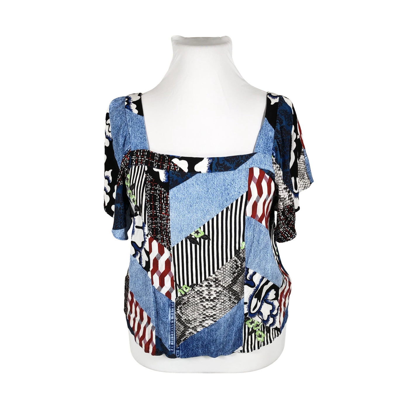 Unisex Desigual - Lühikeste käistega pluus, suurus 44 - Sinine (1)