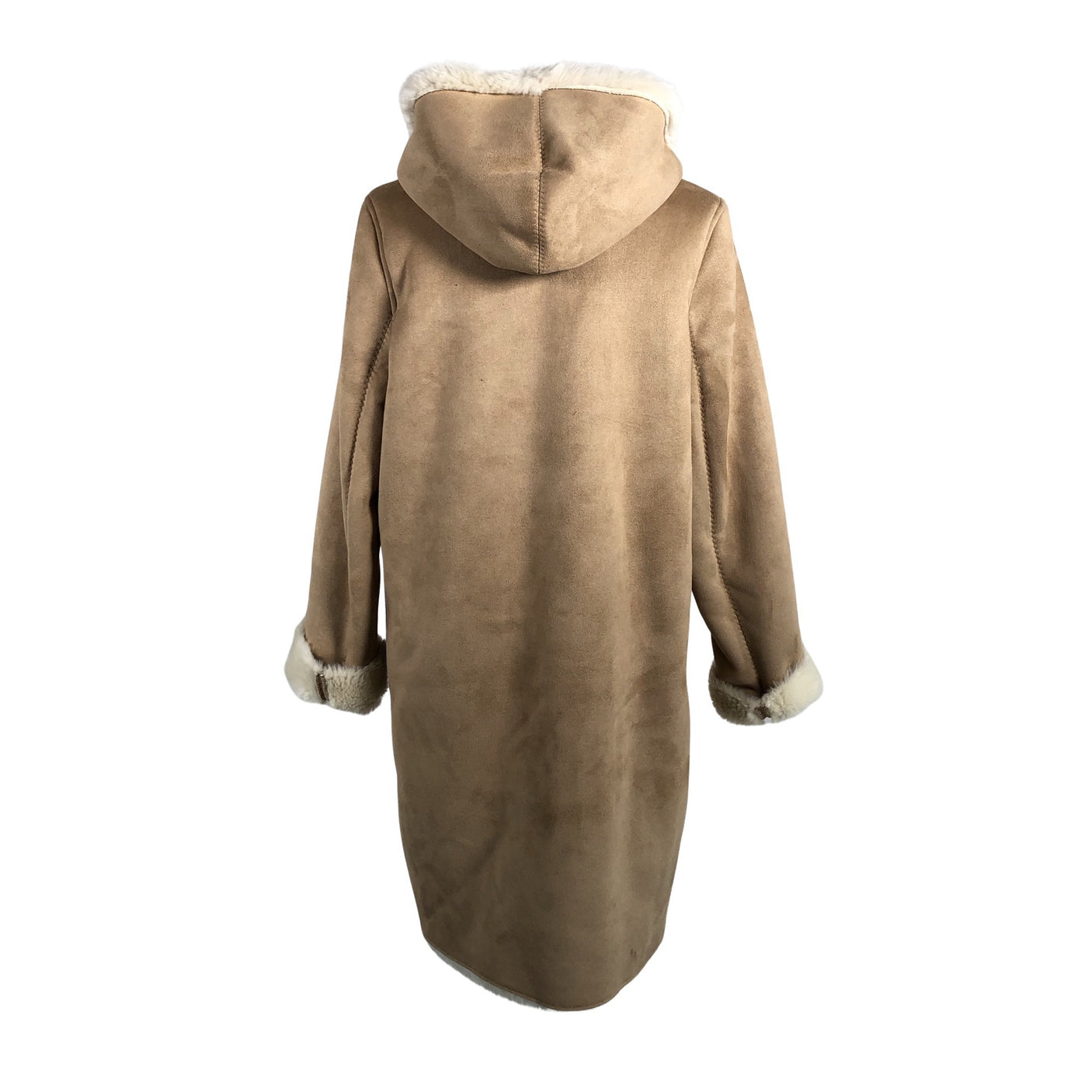 Unisex Uniqlo - Kunstkarusnahast mantel, suurus 38 - Beige (2)