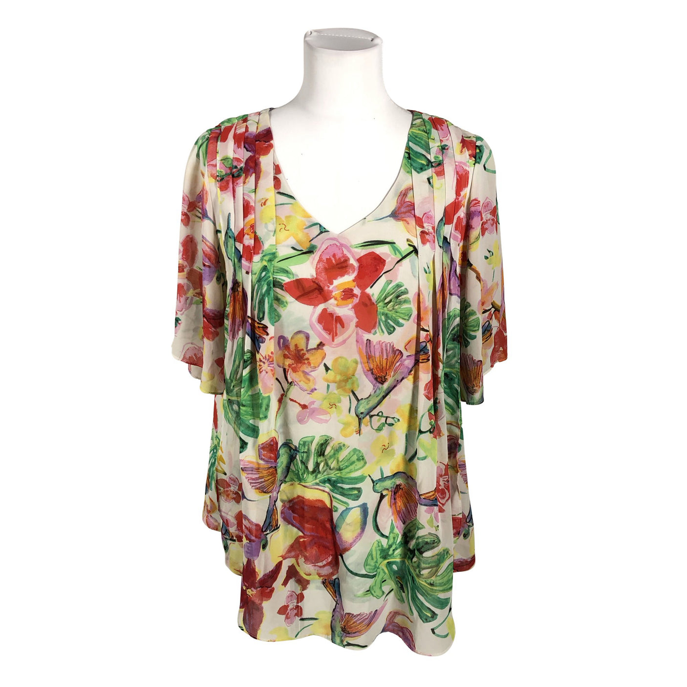 Unisex Kriss - Lühikeste käistega pluus, suurus 40 - Punane (1)