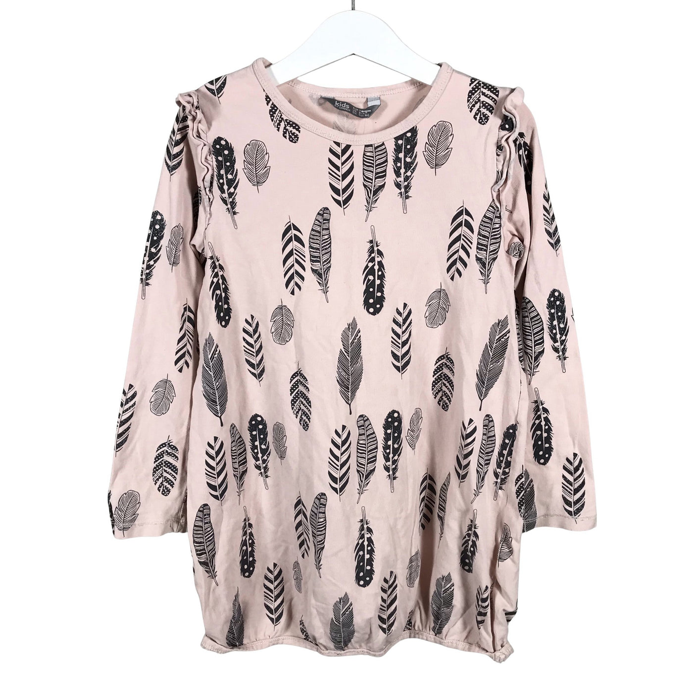 Unisex Lindex - Trikotaažist tuunika, suurus 110 - 116 - Heleroosa (1)