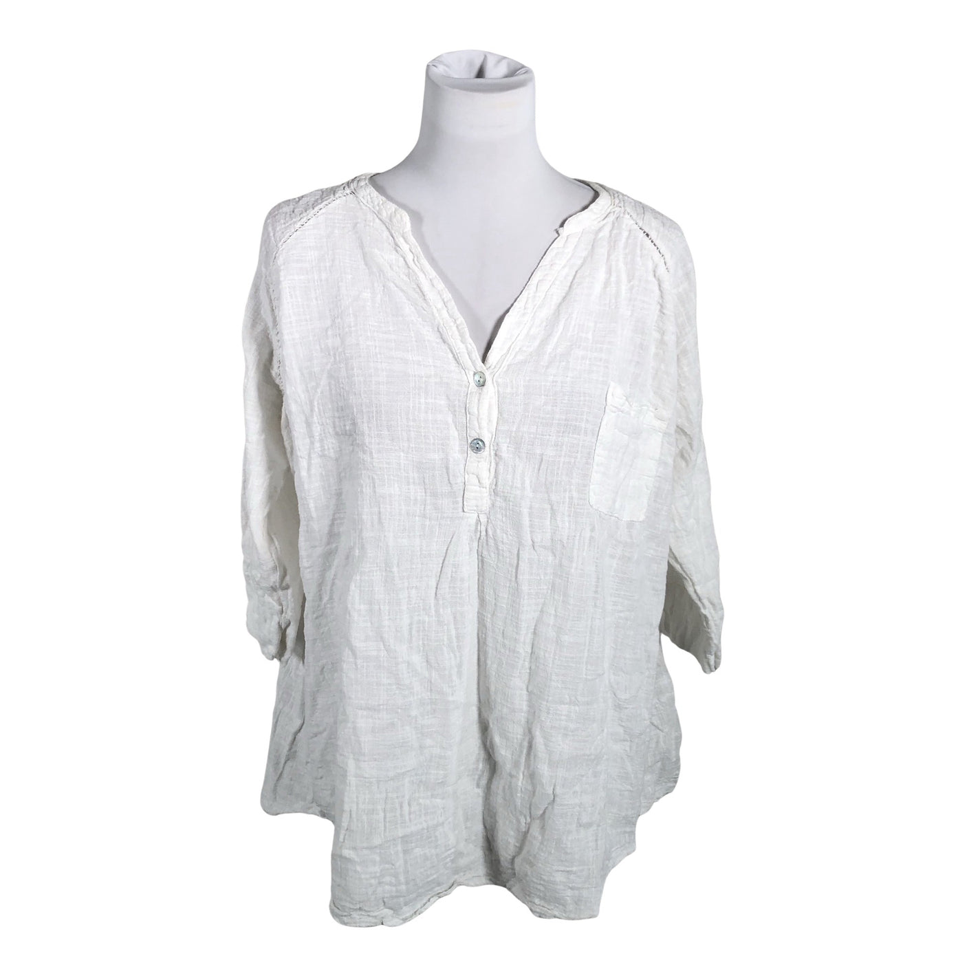 Unisex Bohemiana - Mitteveniv tuunika, suurus 40 - Valge (1)