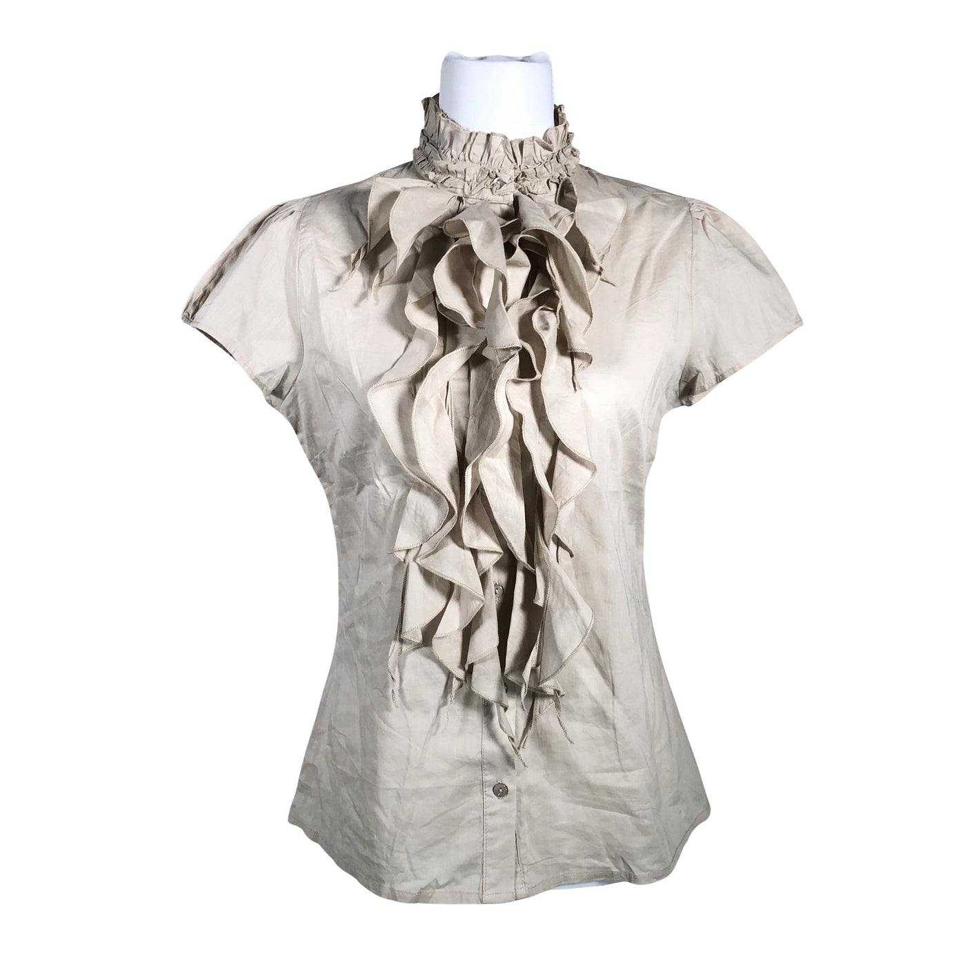 Unisex Saint Tropez - Lühikeste käistega pluus, suurus 36 - Beige (1)