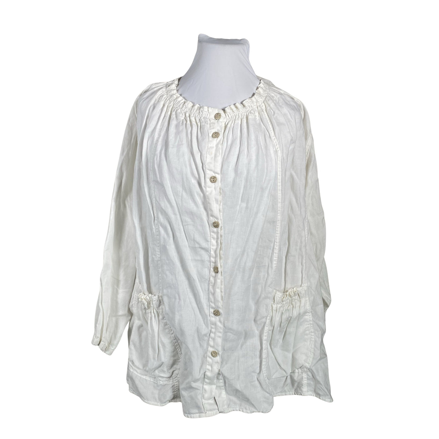 Unisex Bohéme - Mitteveniv tuunika, suurus 52 - Valge (1)
