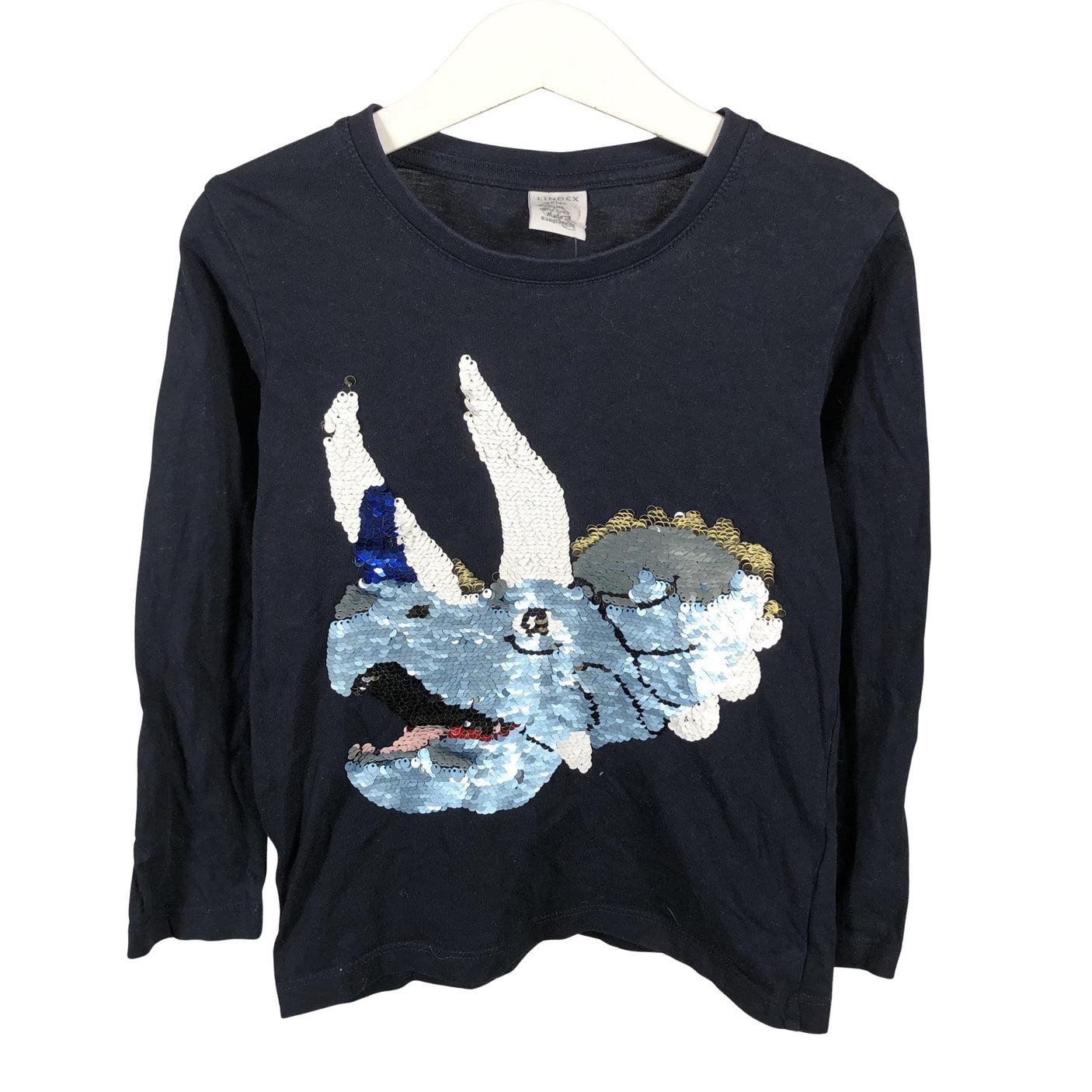 Unisex Lindex - Trikotaažist pluus, suurus 110 - 116 - Sinine (1)