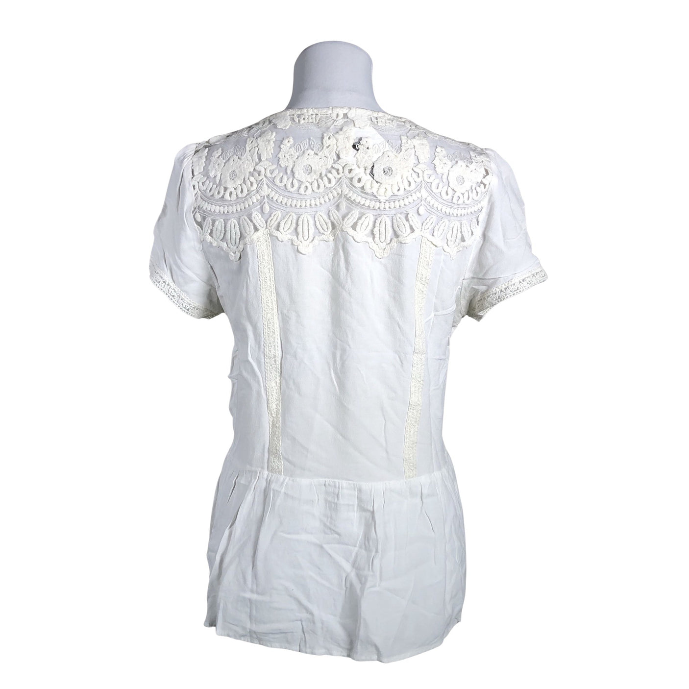 Unisex Rosemunde - Lühikeste käistega pluus, suurus 40 - Looduslik valge (2)