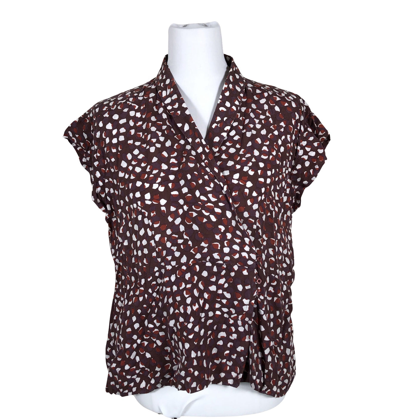 Unisex Boomerang - Lühikeste käistega pluus, suurus 38 - Pruun (1)