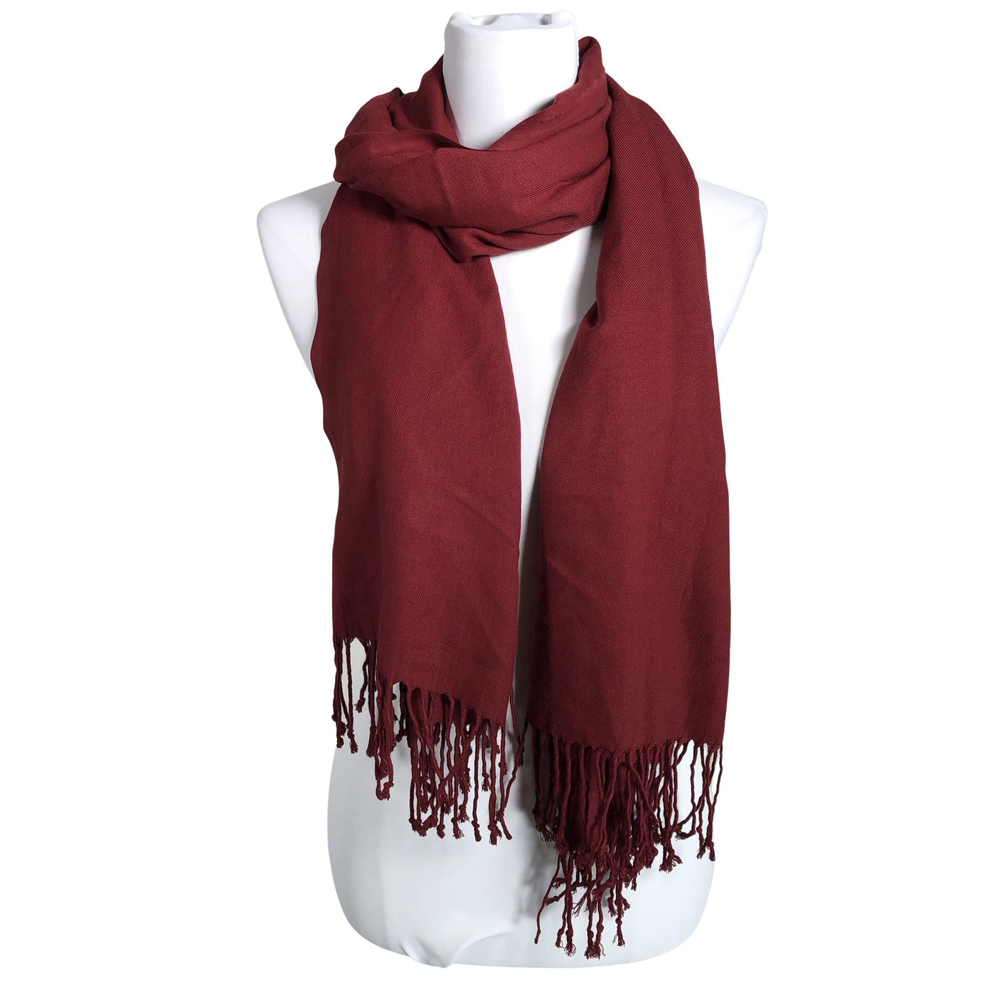 Unisex Pashmina - Õhuke sall, suurus Maxi - Veinipunane (1)