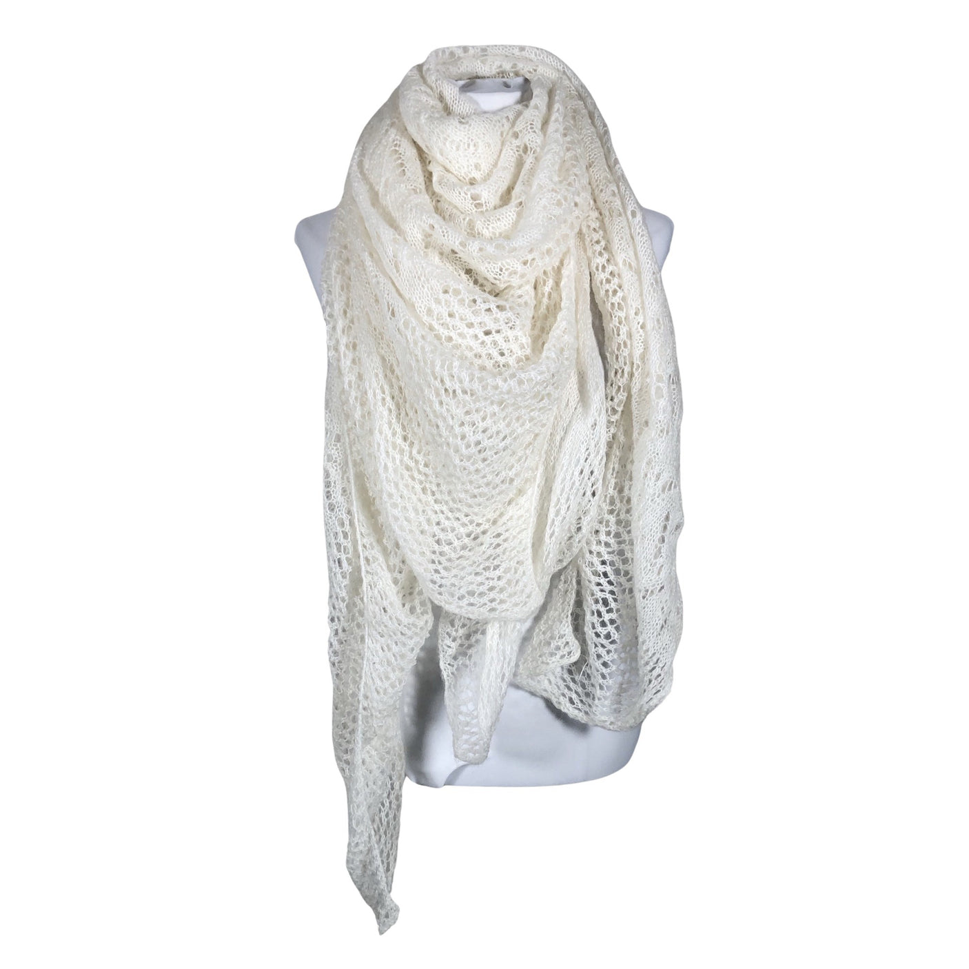 Unisex Handmade - Õhuke sall, suurus Maxi - Valge (1)