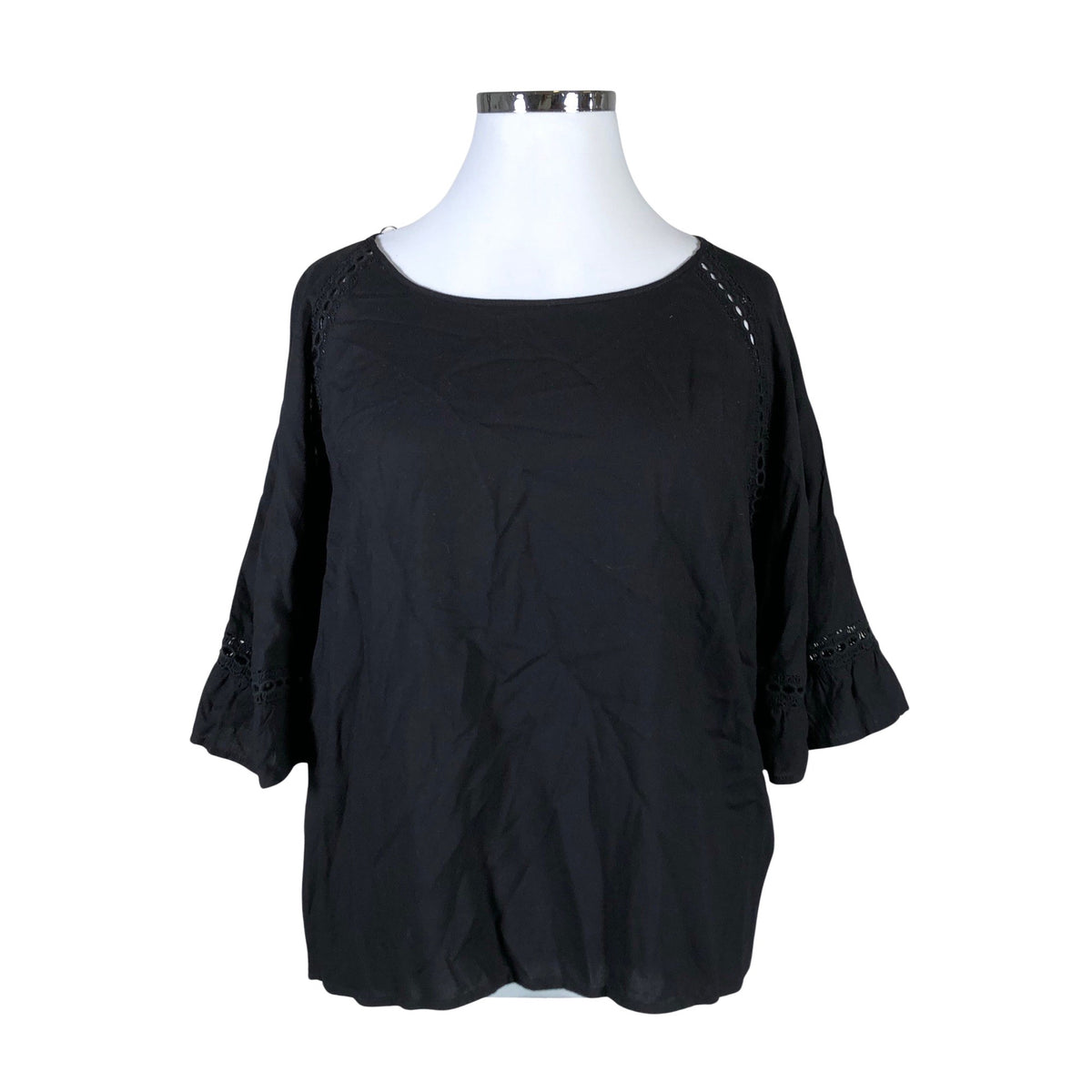 Unisex O.I.S - Lühikeste käistega pluus, suurus 42 - Must (1)