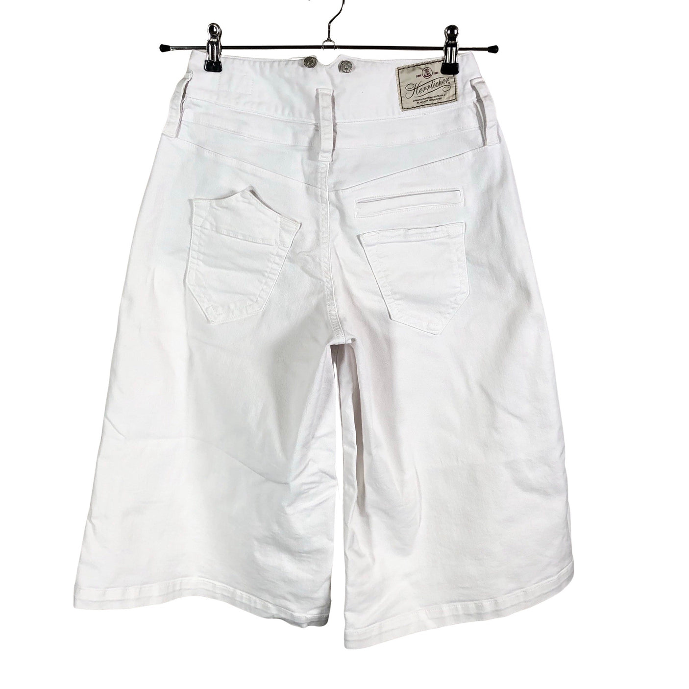 Unisex Herrlicher - Teksast poolpikad püksid, suurus W26 - Valge (2)