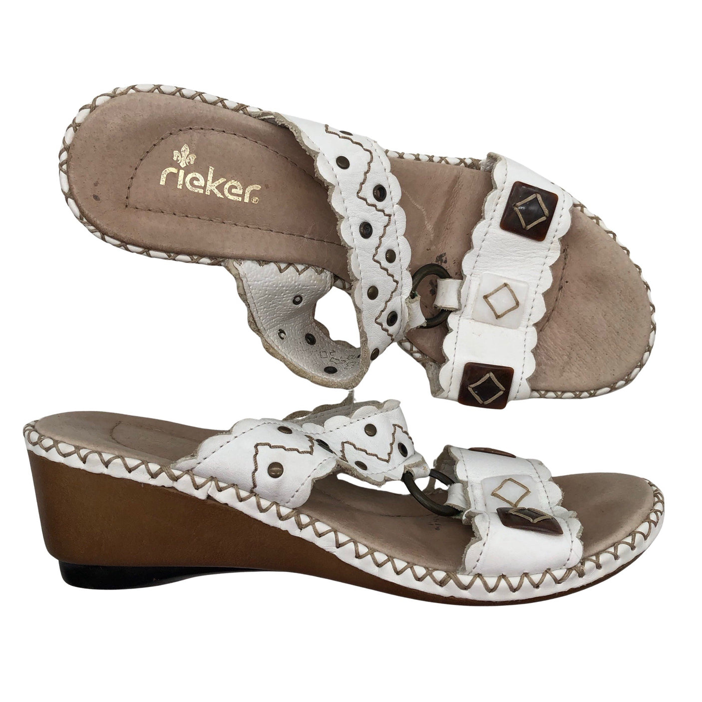 Unisex Rieker - Kontsaga rihmikud, suurus 37 - Valge (1)