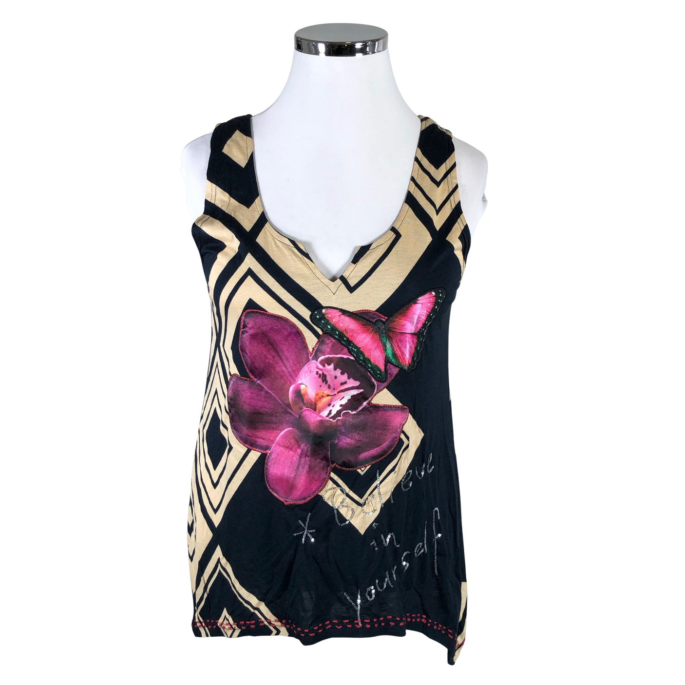 Unisex Desigual - Trikotaažist tuunika, suurus 42 - Beige (1)