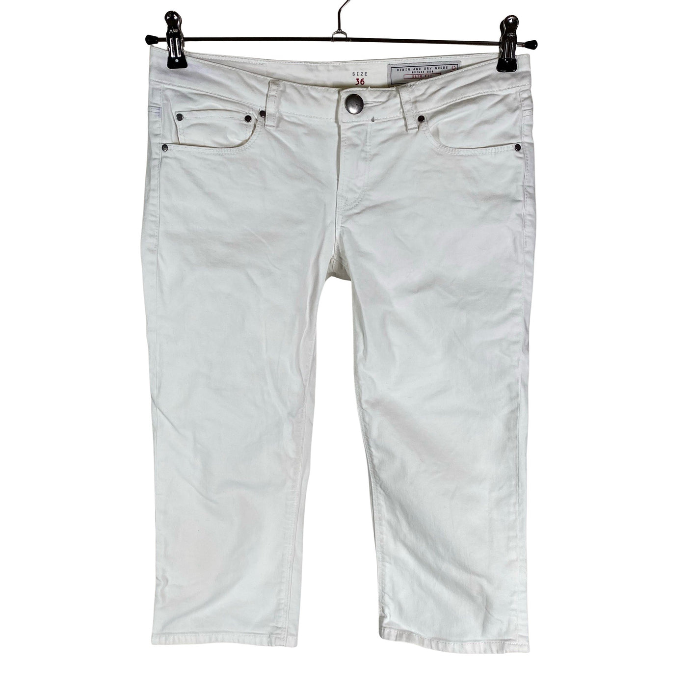 Unisex Esprit - Teksast poolpikad püksid, suurus 36 - Valge (1)