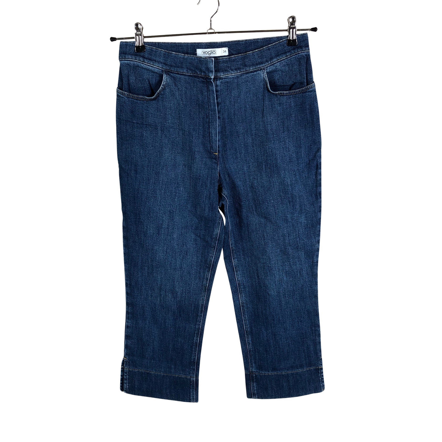 Unisex Voglia - Teksast poolpikad püksid, suurus 34 - Sinine (1)