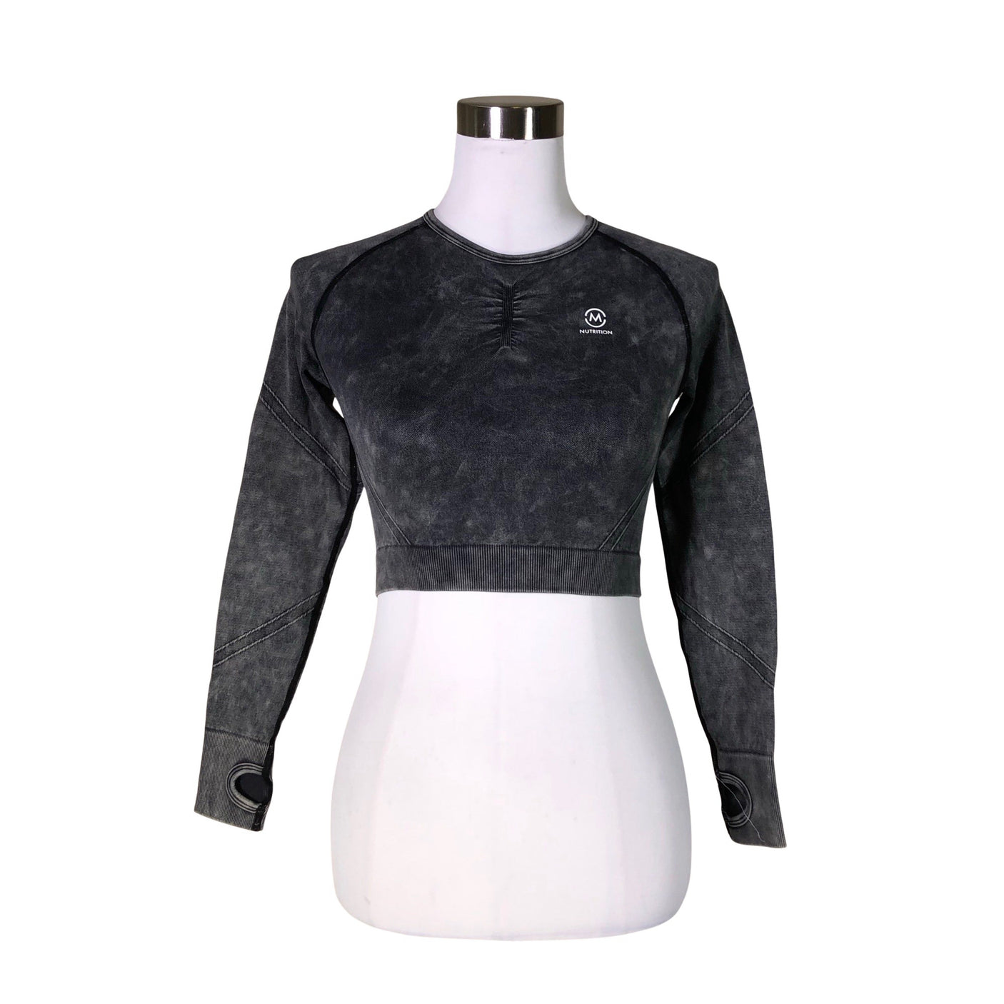 Unisex M-Nutrition - Spordisärk, pikad käised, suurus 34 - Hall (1)