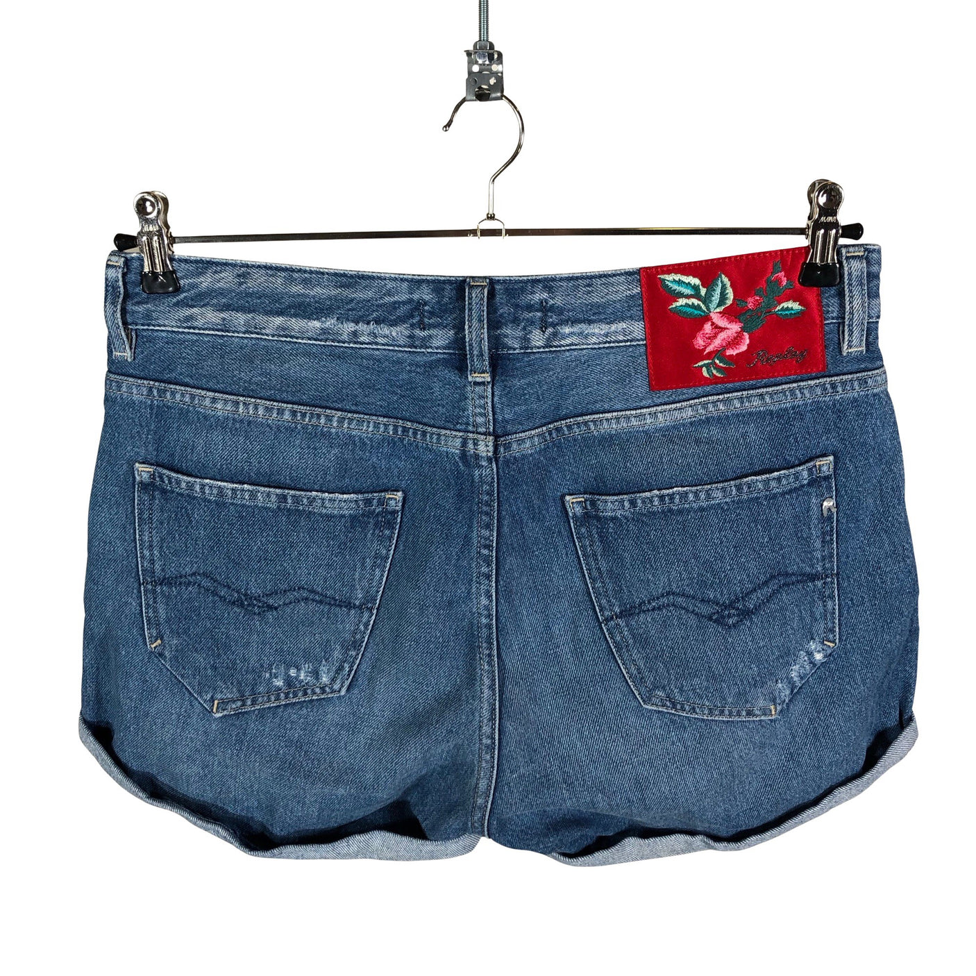 Unisex Replay - Teksast lühikesed püksid, suurus W28 - Sinine (2)