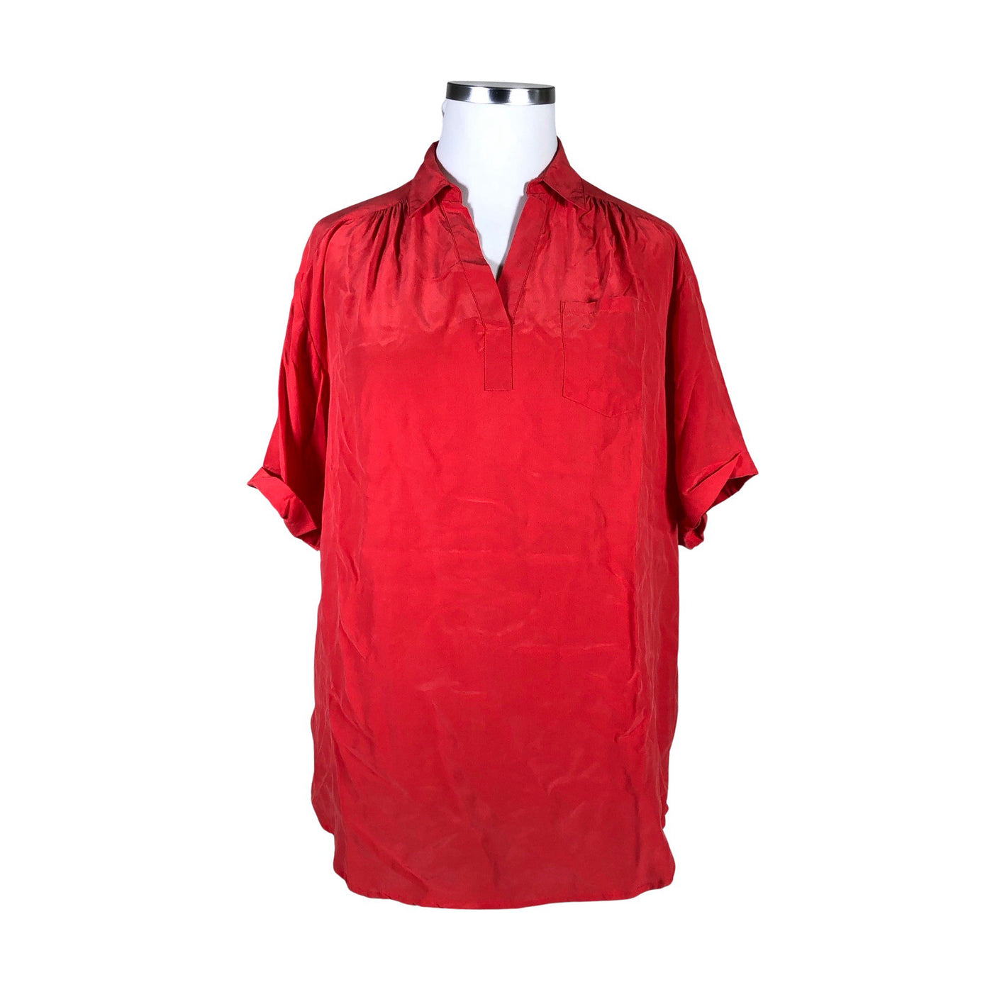 Unisex Andiata - Lühikeste käistega pluus, suurus 42 - Punane (1)