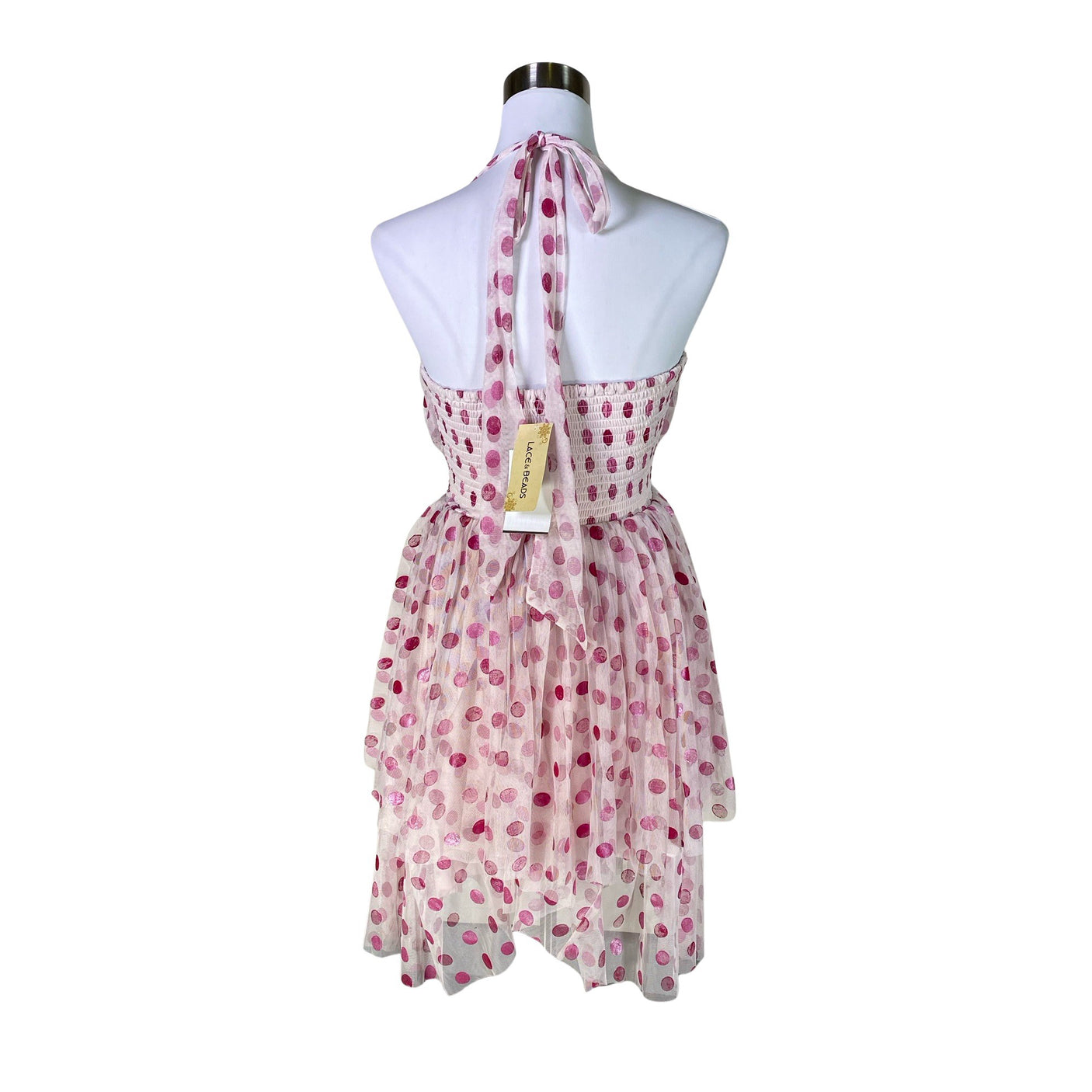 Unisex Lace & Beads - Õhuke kleit, suurus 36 - Heleroosa (2)