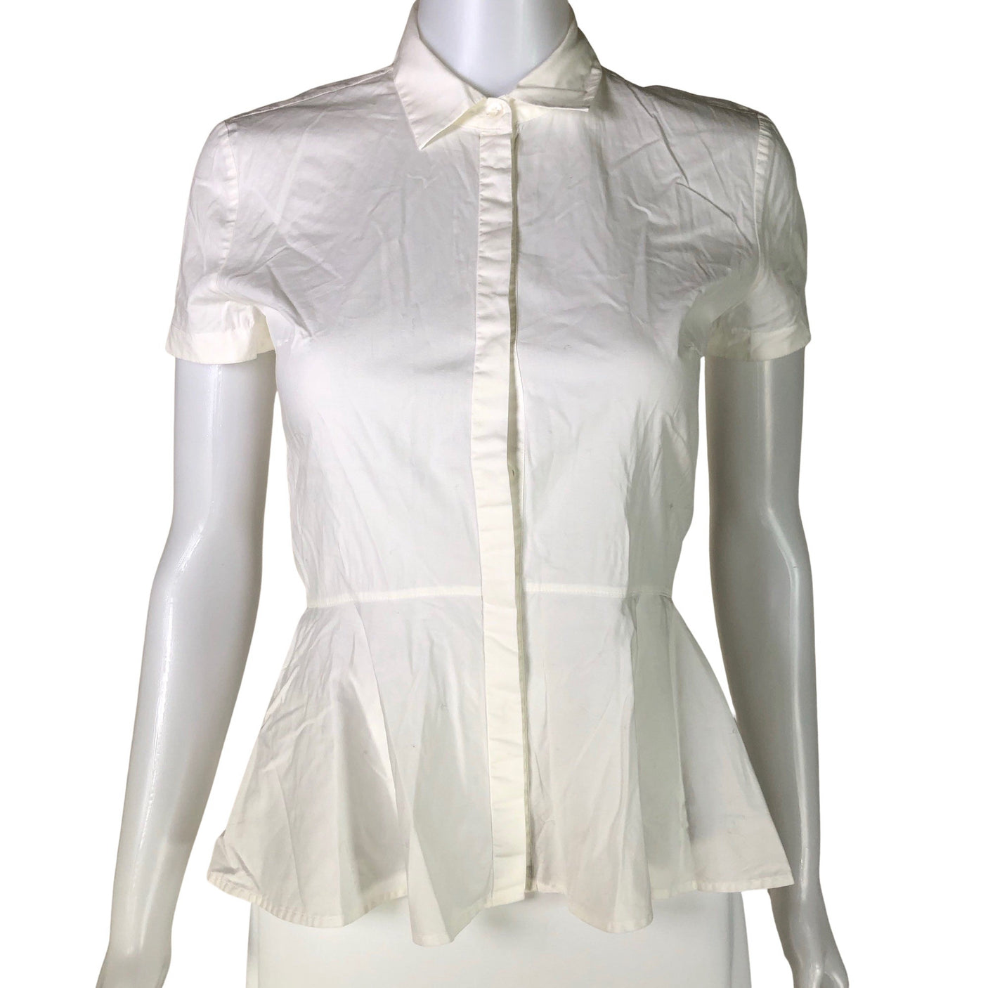 Unisex Hugo Boss - Lühikeste käistega pluus, suurus 32 - Looduslik valge (1)