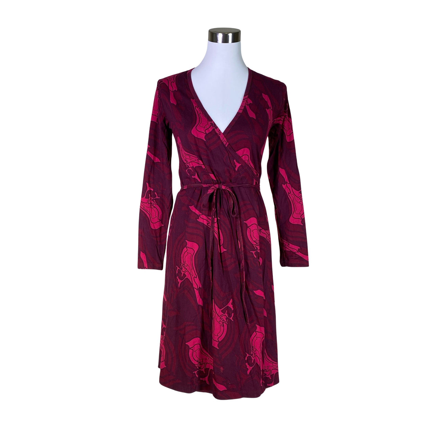 Unisex Nanso - Trikotaažist kleit, suurus 36 - Veinipunane (1)