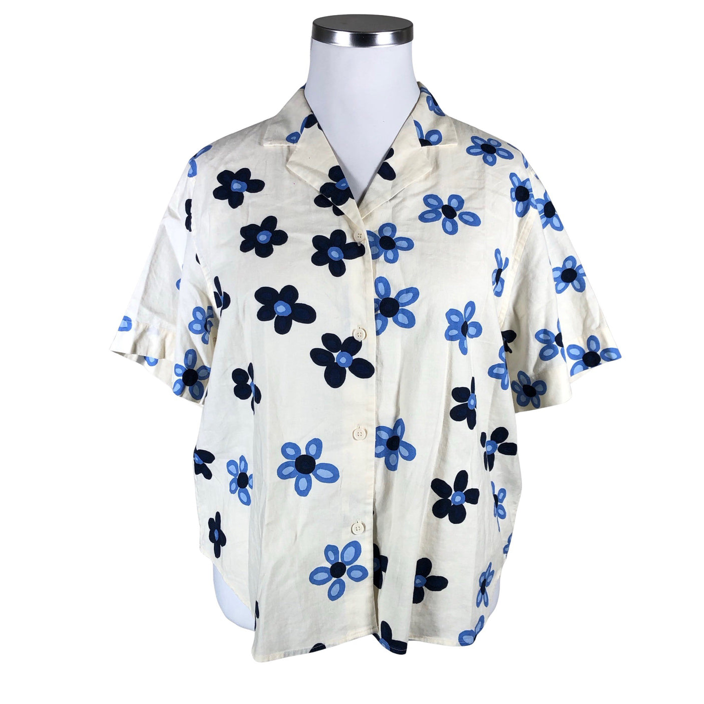 Unisex Uniqlo - Lühikeste käistega pluus, suurus 40 - Looduslik valge (1)