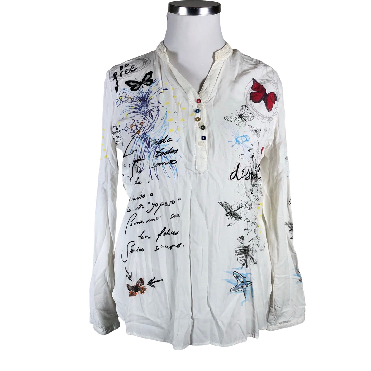 Unisex Desigual - Pluus, suurus 42 - Valge (1)