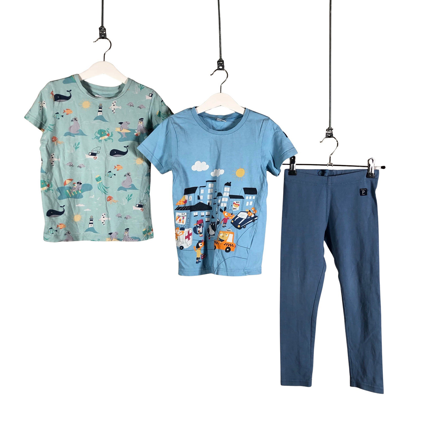 Unisex Polarn O. Pyret - T-särk, suurus 110 - 116 - Helesinine (1)