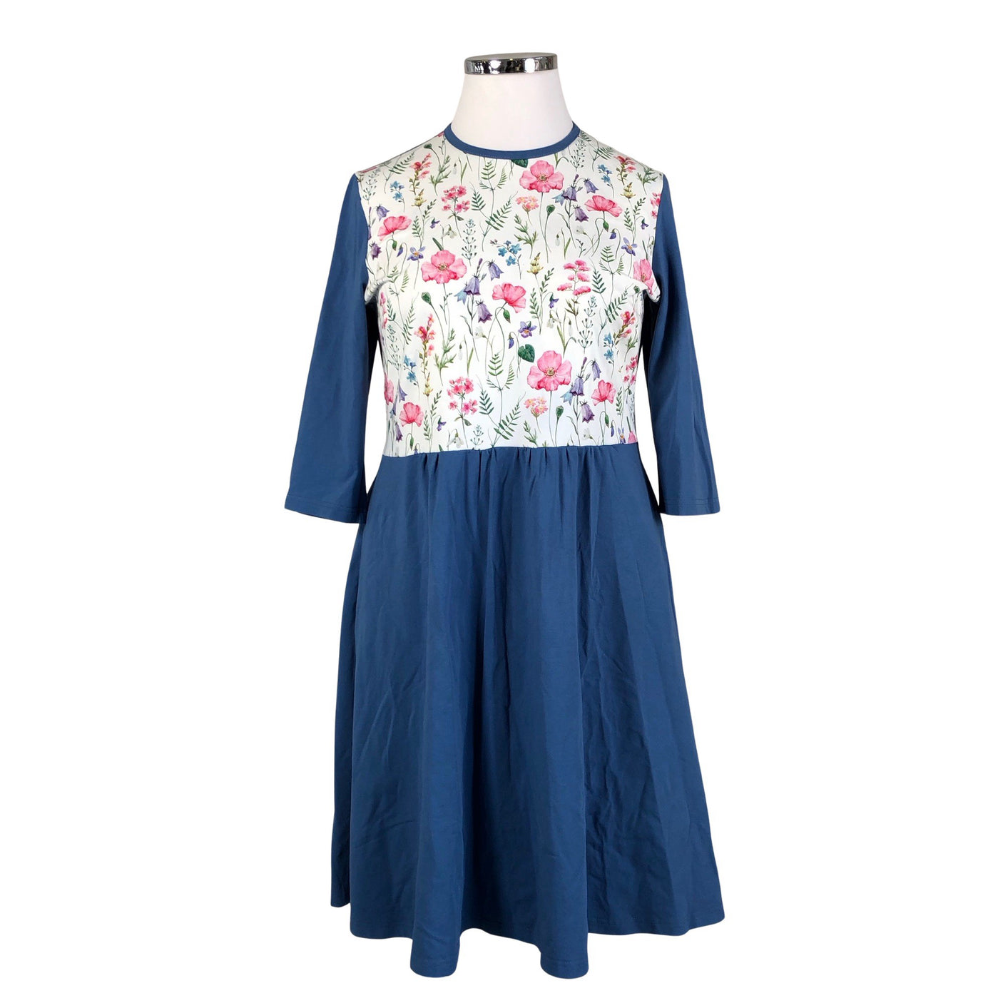 Unisex Handmade - Trikotaažist kleit, suurus 42 - Sinine (1)