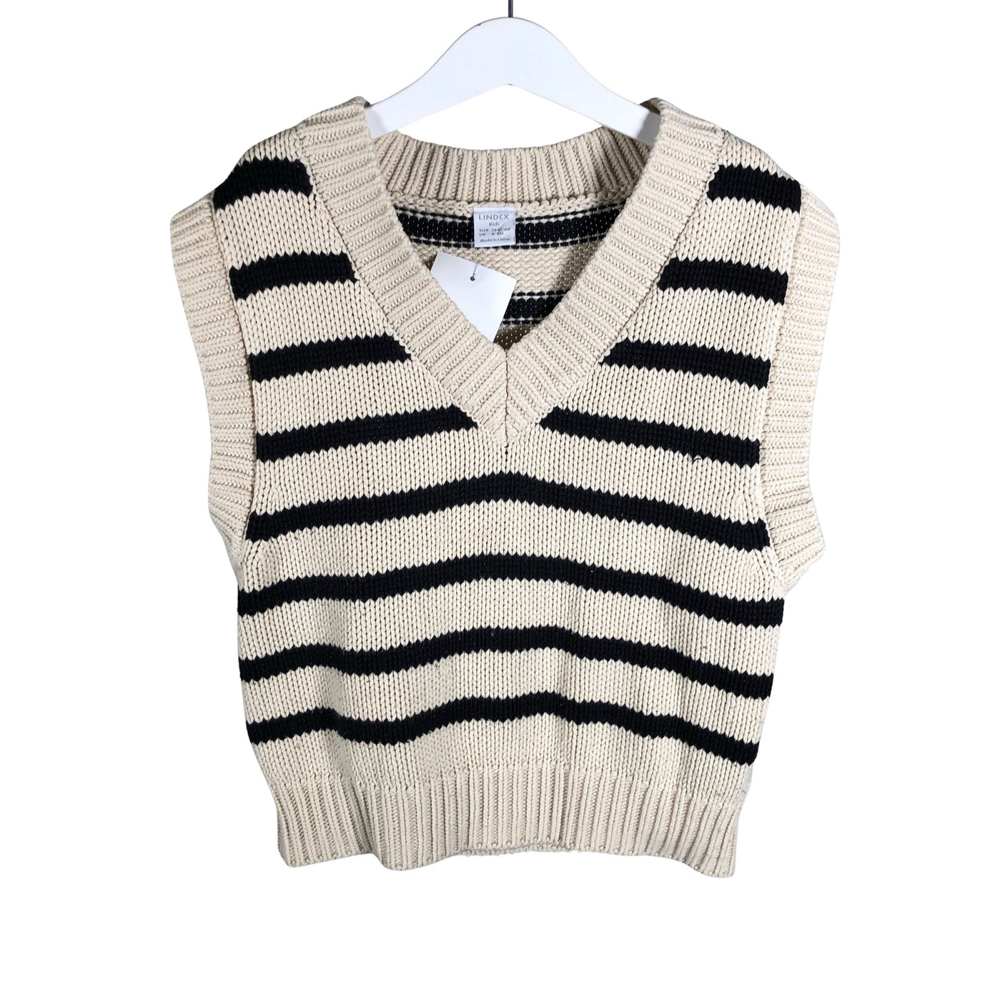 Unisex Lindex - Kootud vest, suurus 134 - 140 - Beige (1)
