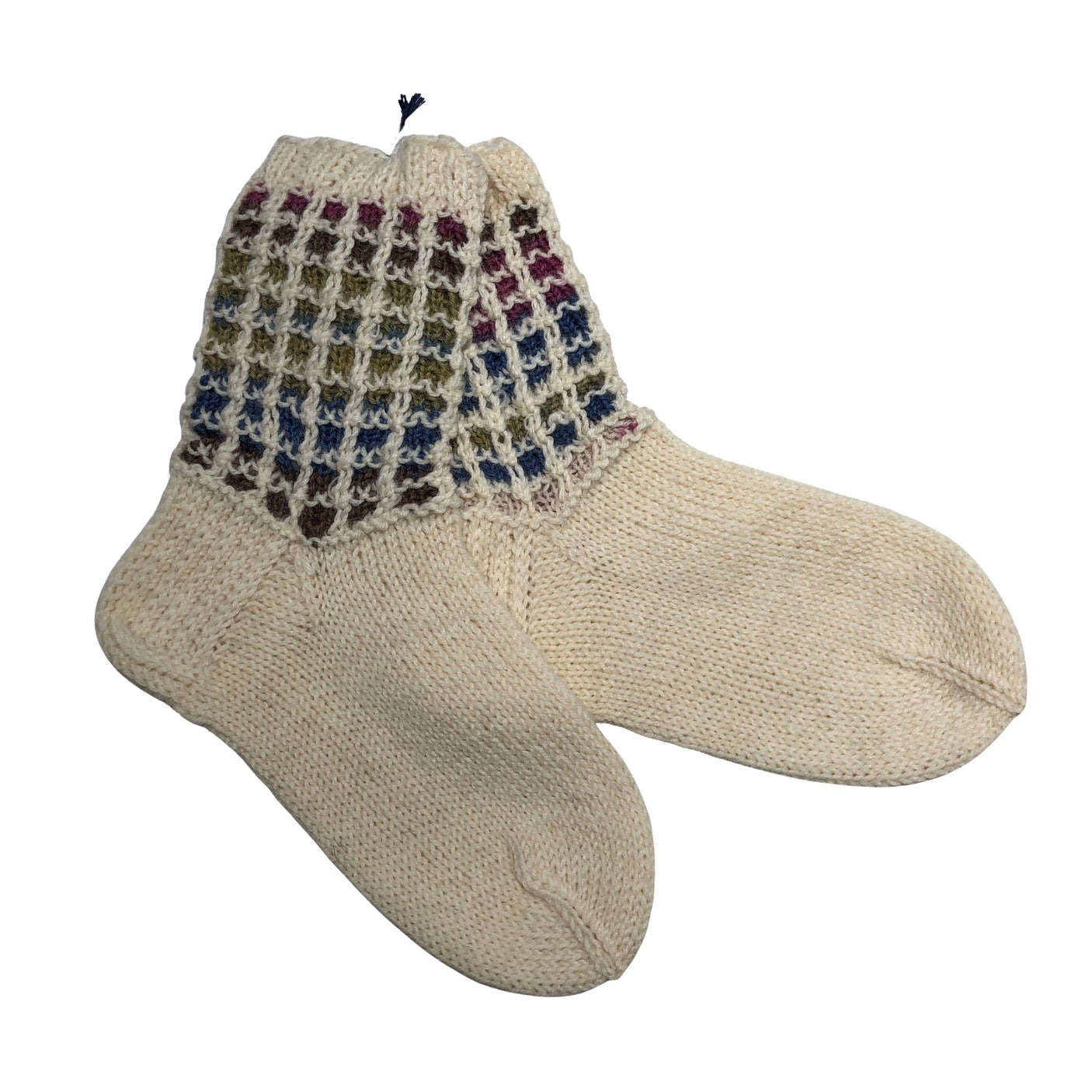 Unisex Handmade - Villased sokid, suurus 33 - Looduslik valge (1)