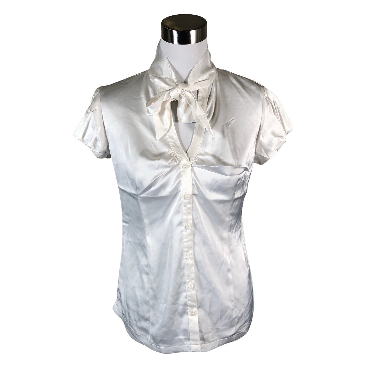 Unisex Avenue - Lühikeste käistega pluus, suurus 36 - Valge (1)