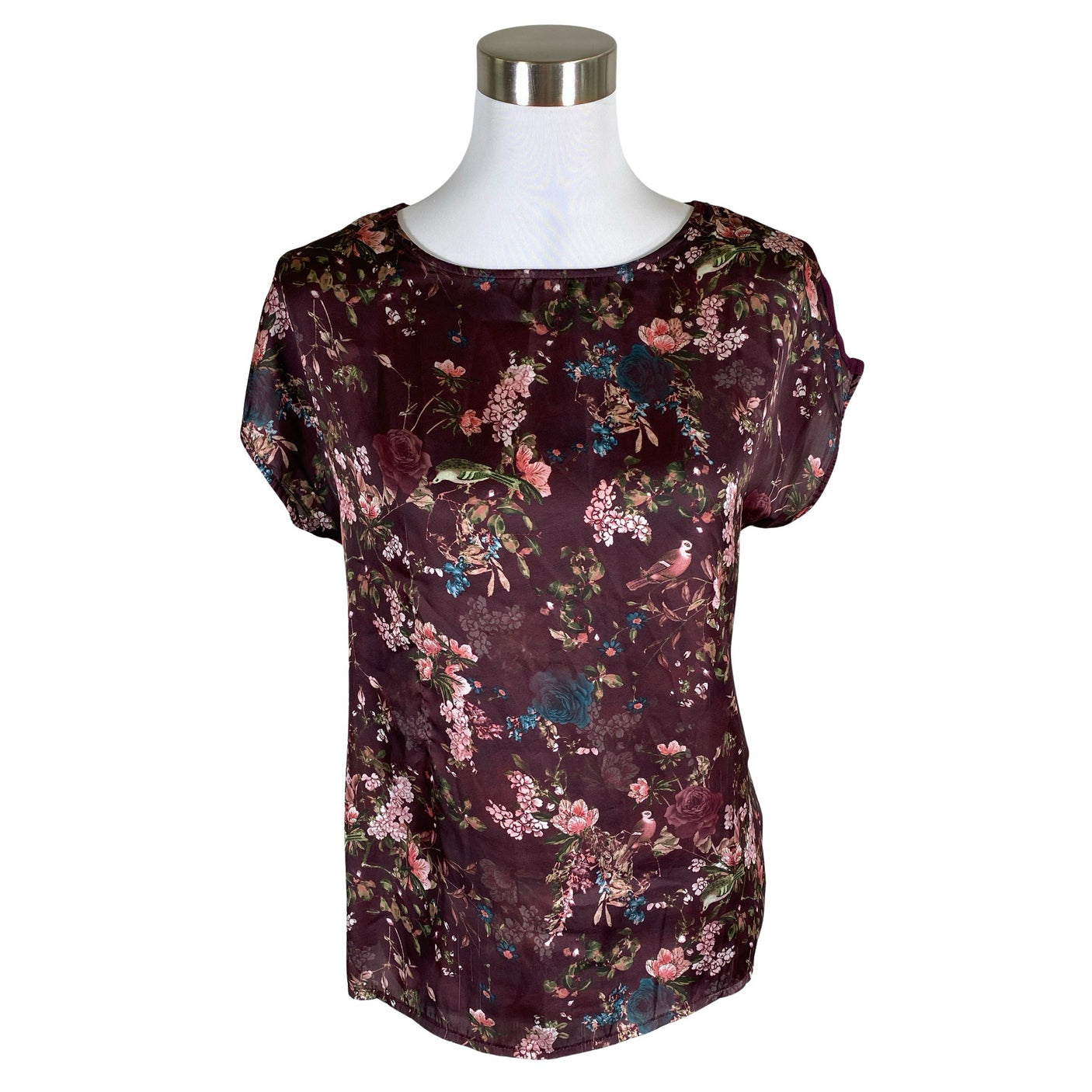 Unisex Esprit - Lühikeste käistega pluus, suurus 36 - Veinipunane (1)