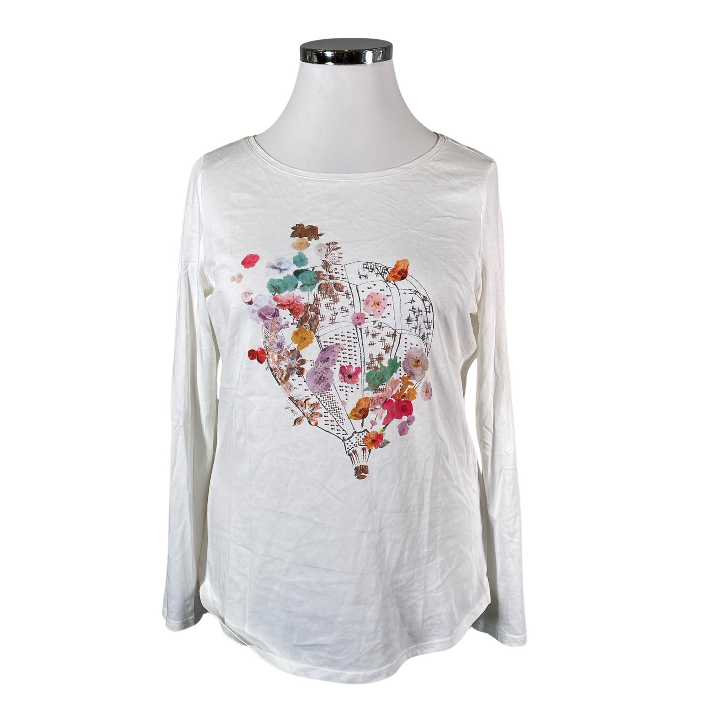 Unisex Esprit - Trikotaažist pluus, suurus 44 - Valge (1)