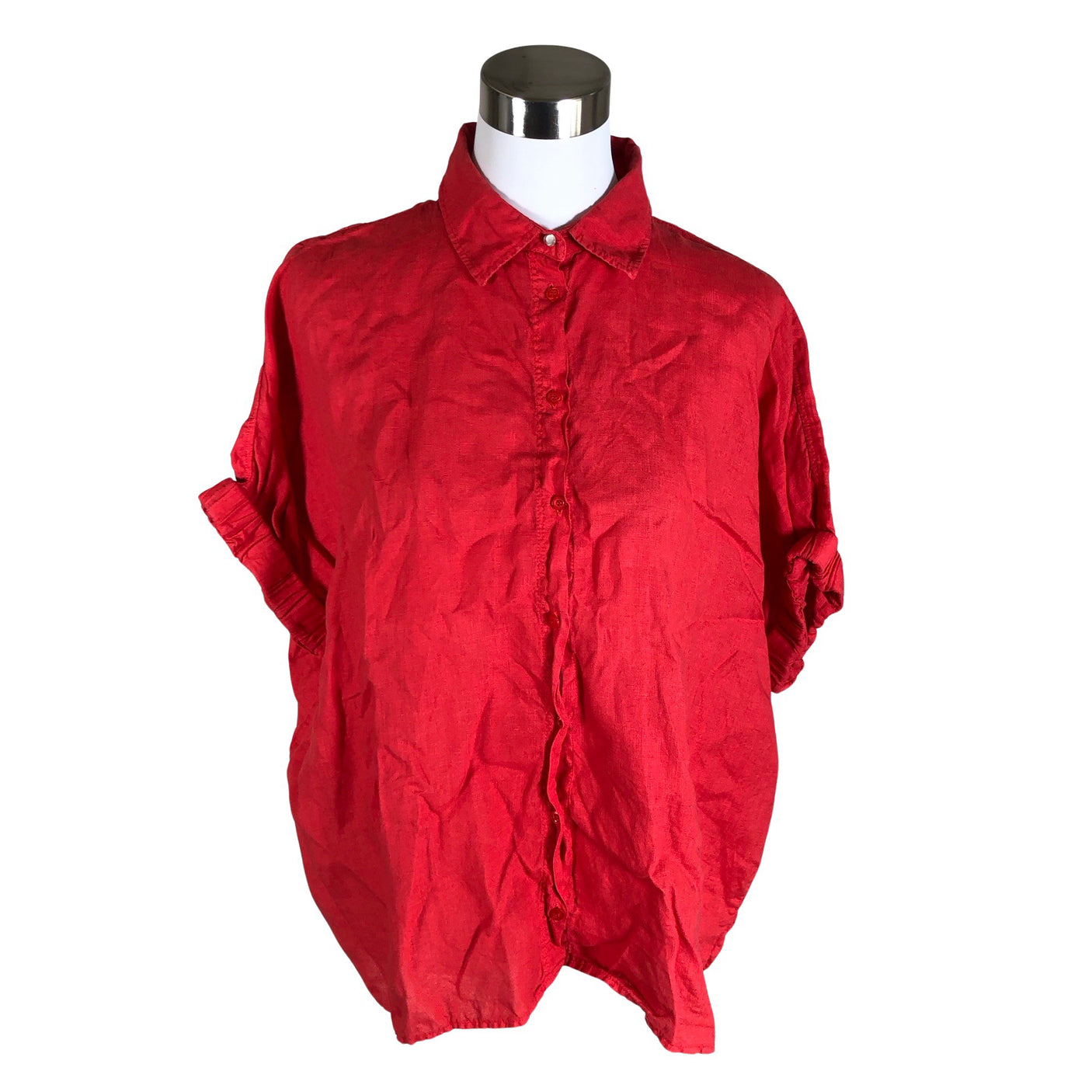 Unisex Mos Mosh - Lühikeste käistega pluus, suurus 40 - Punane (1)