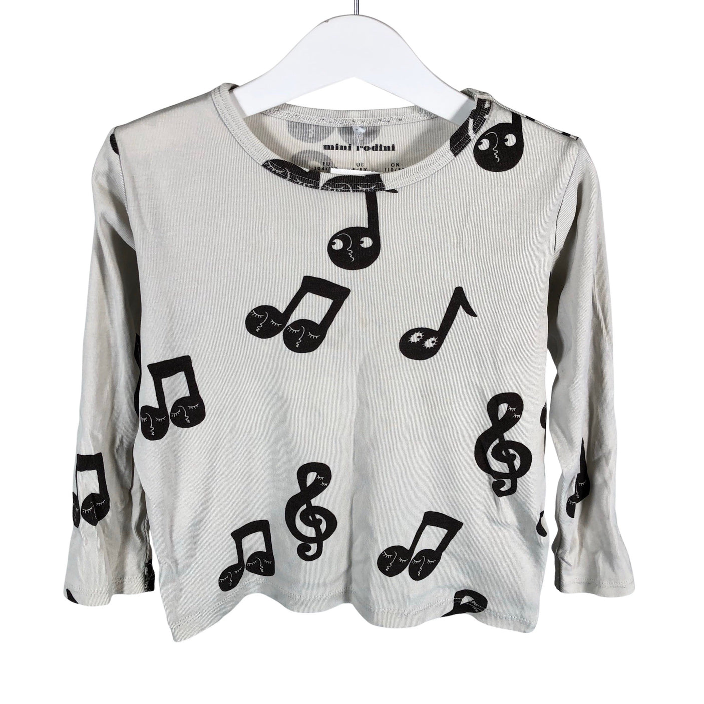 Unisex Mini Rodini - Trikotaažist pluus, suurus 104 - 110 - Hall (1)