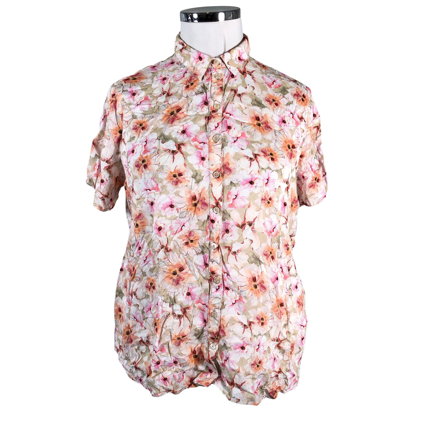 Unisex Gerry Weber - Lühikeste käistega pluus, suurus 44 - Heleroosa (1)