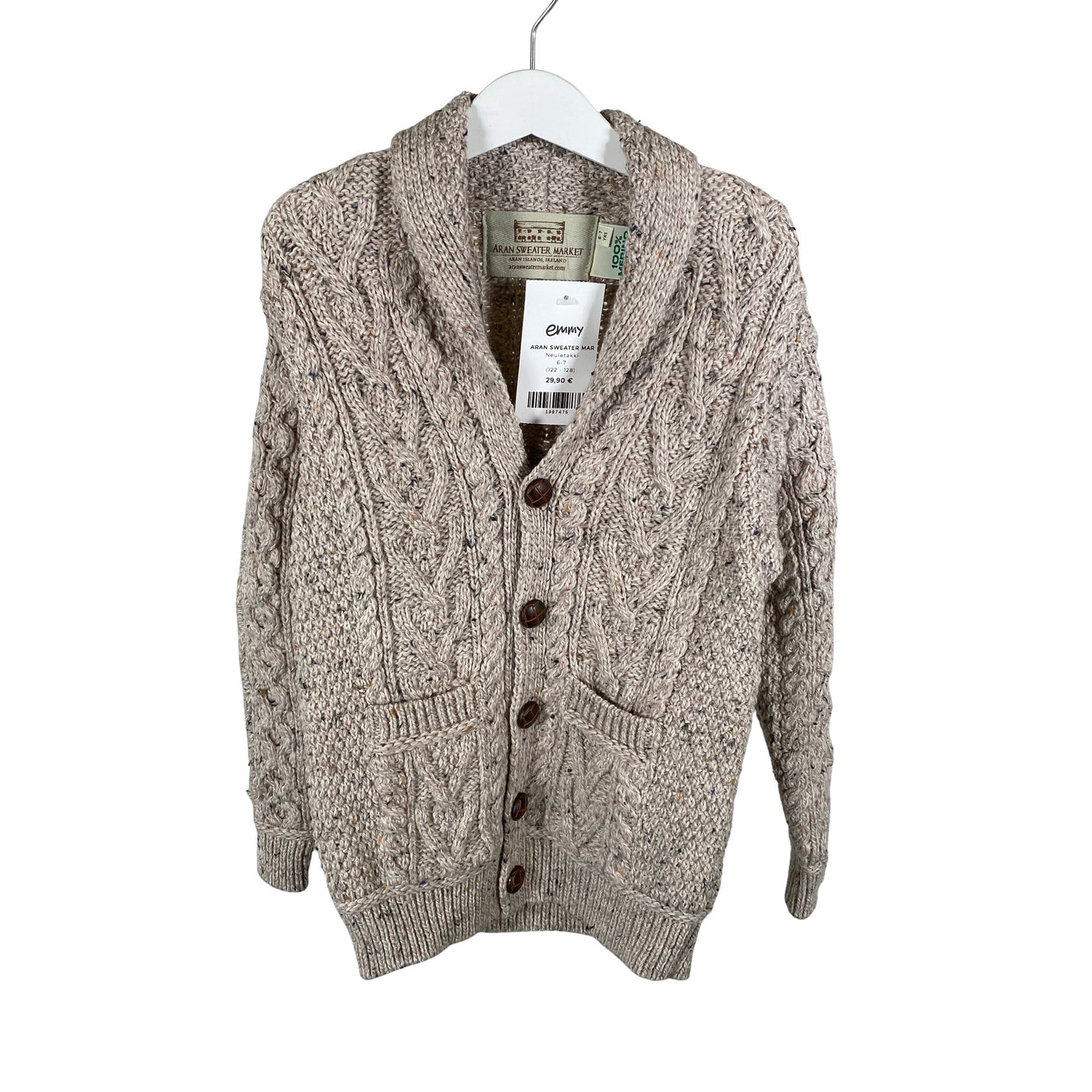 Unisex Aran Sweater Market - Kardigan, suurus 122 - 128 - Hall (1)