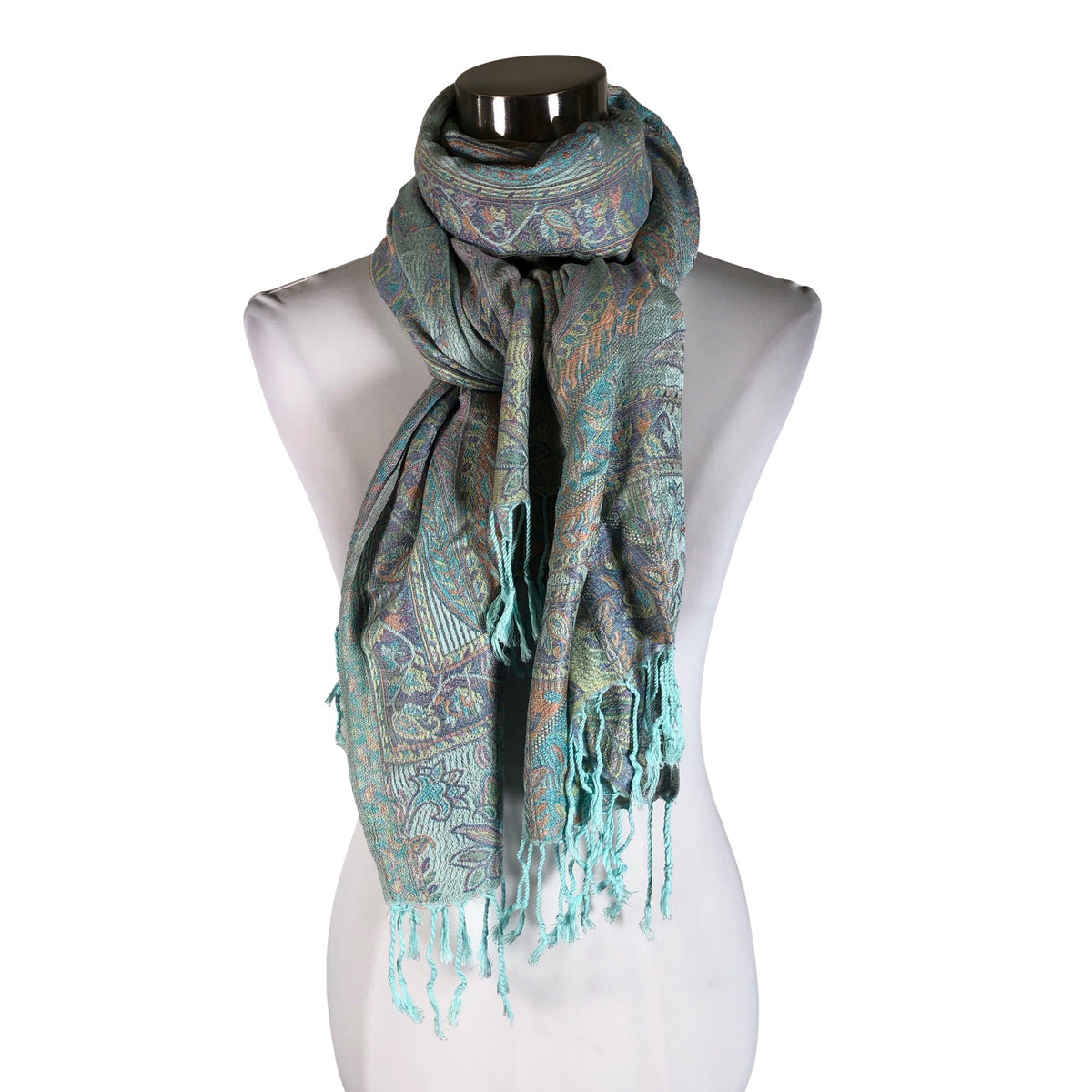 Unisex Pashmina - Õhuke sall, suurus Midi - Helesinine (1)