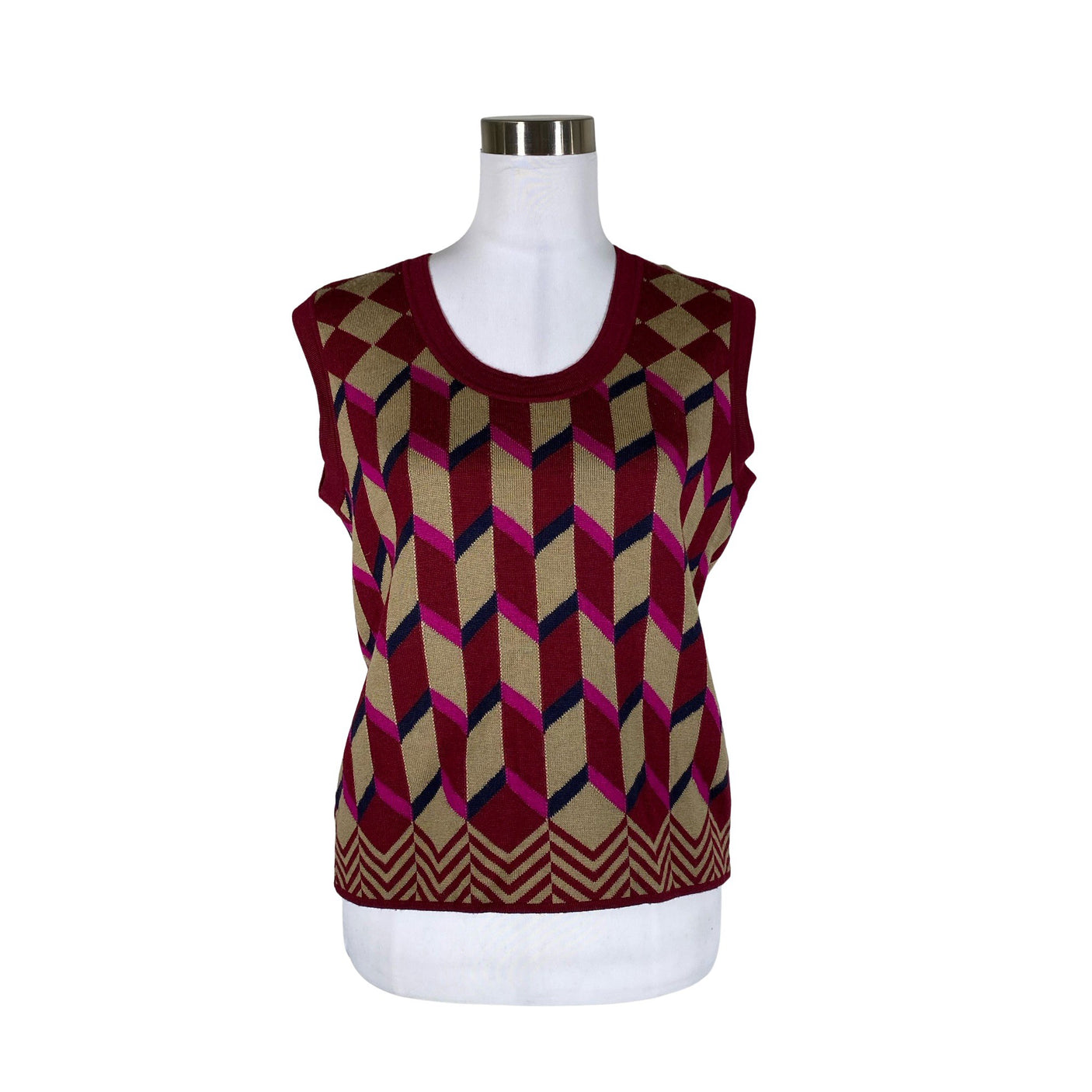 Unisex MaxMara - Kootud vest, suurus 40 - Veinipunane (1)