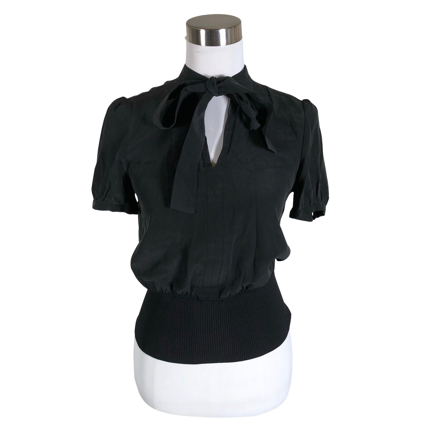 Unisex MaxMara Studio - Lühikeste käistega pluus, suurus 36 - Must (1)