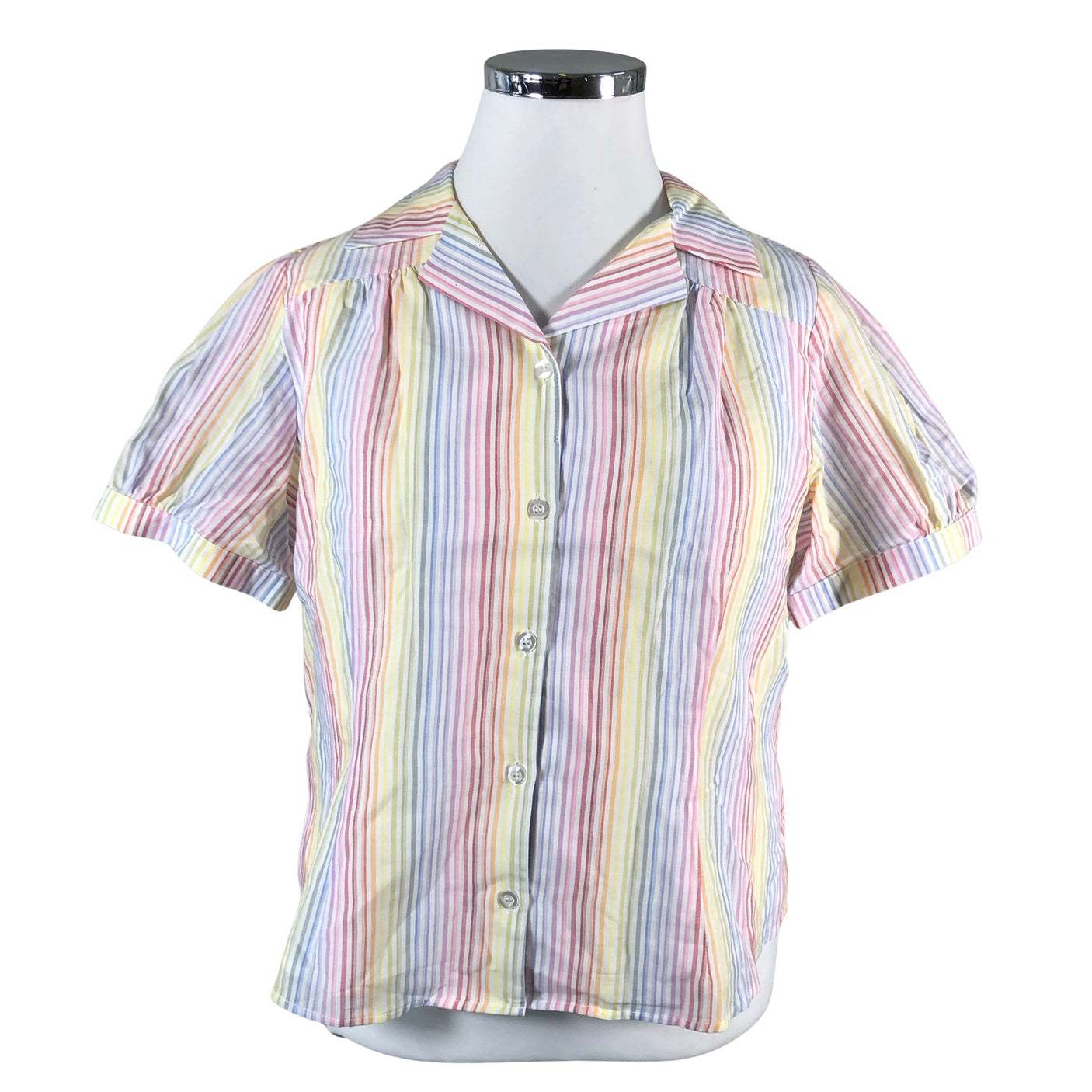 Unisex Collectif - Lühikeste käistega pluus, suurus 46 - Sinine (1)
