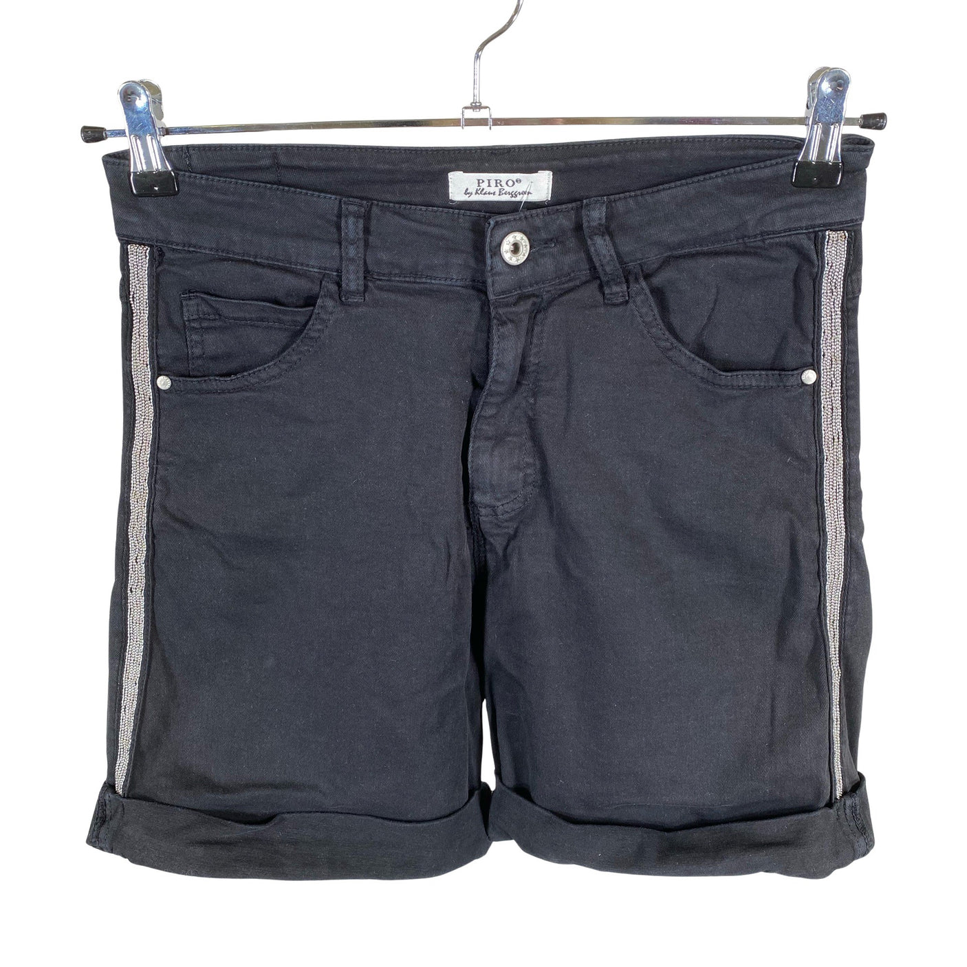 Unisex Piro - Teksast lühikesed püksid, suurus 36 - Must (1)