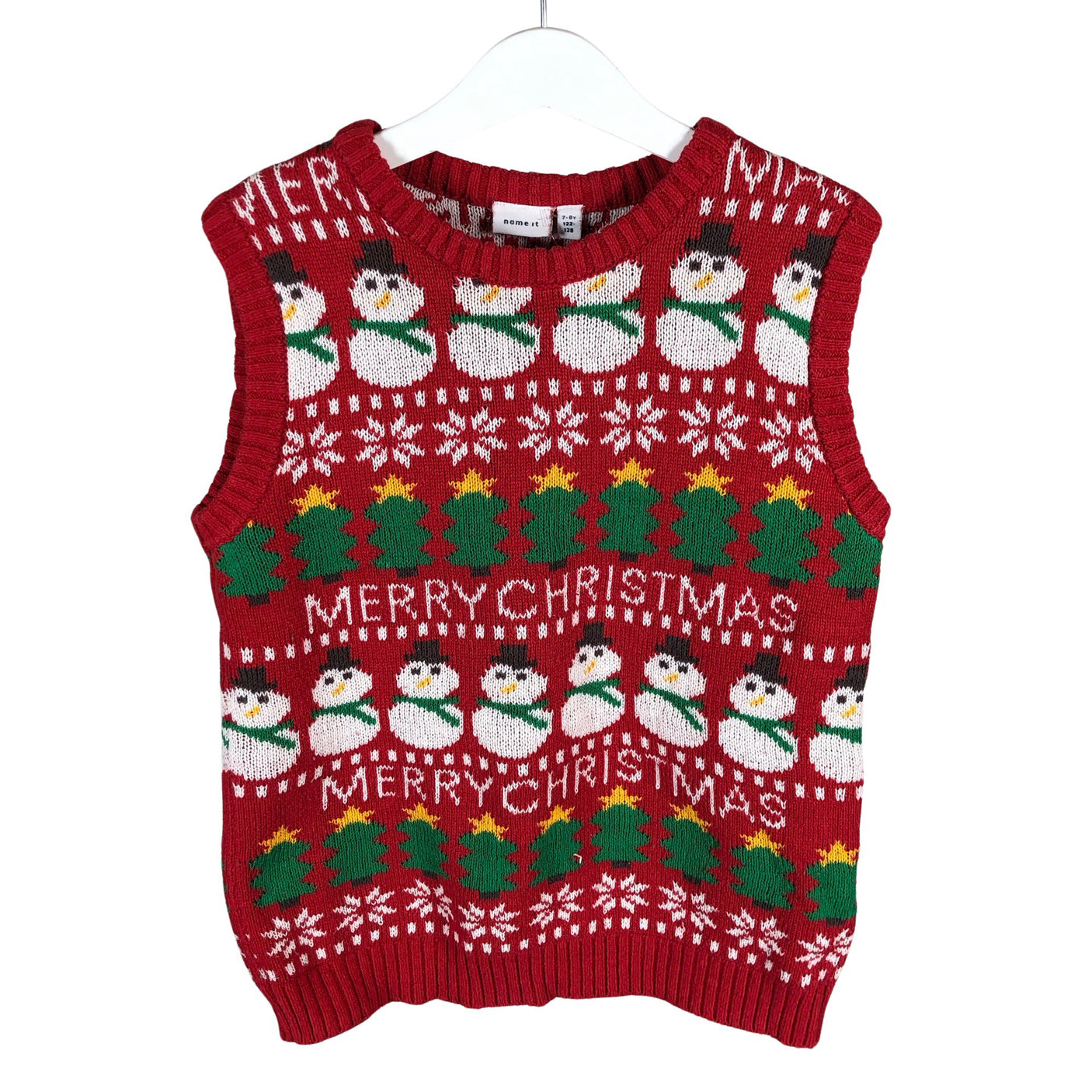 Unisex Name It - Kootud vest, suurus 122 - 128 - Punane (1)