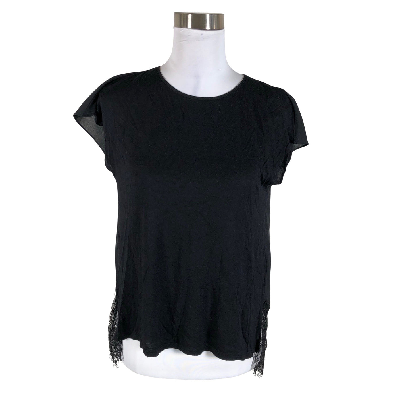 Unisex Massimo Dutti - Lühikeste käistega pluus, suurus 36 - Must (1)